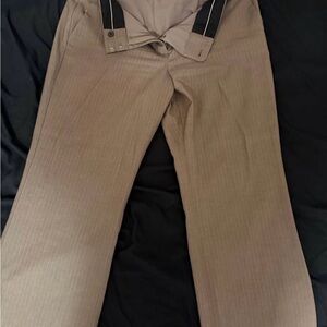 Ann Taylor Women's Tan Pinstripe Trousers